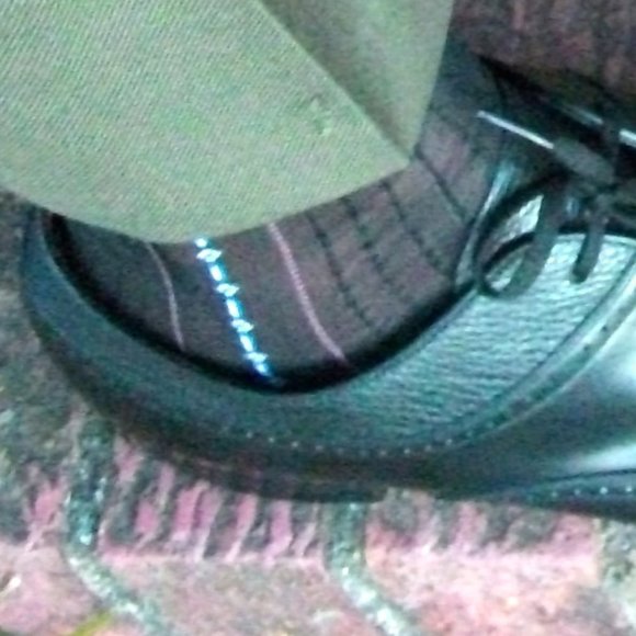 2PR Men's Sheer Black Thick N Thin with Pattern, Cap Toe Cap Heel Socks - 10 -13 - Picture 11 of 12